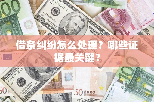 北京借条纠纷怎么处理？哪些证据最关键？